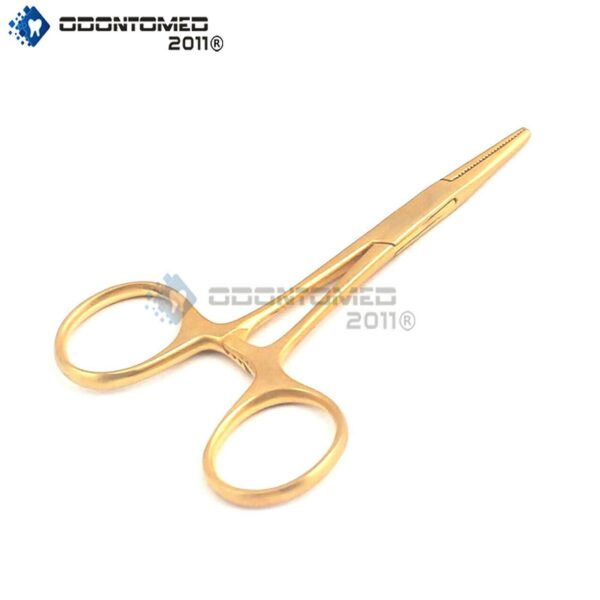 Mosquito Locking Forcep 3.5" Full Gold Straight Stainless