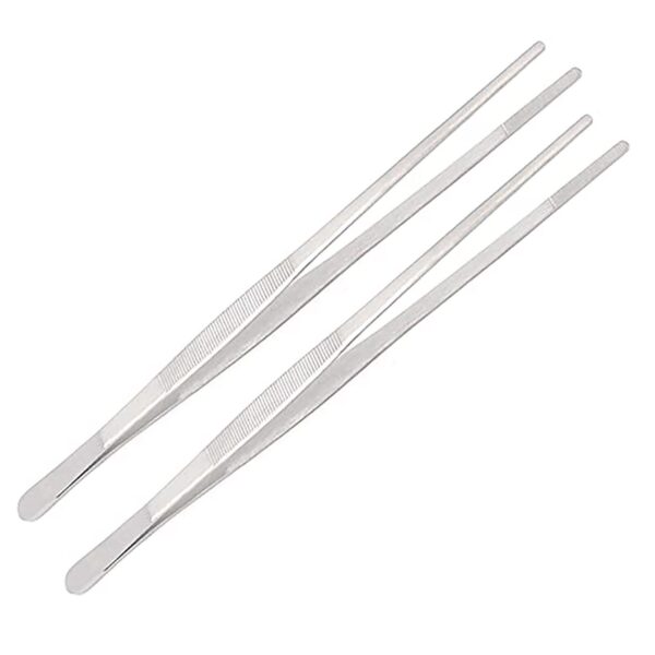 NEW 2 Piece 6" General Purpose Tweezers Set Stainless Steel