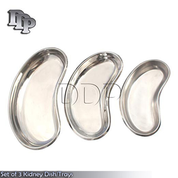NEW PREMIUM GERMAN Set of 3 Kidney Dish/Trays,st steel (S,M,L) A+ QUALITY GERMAN