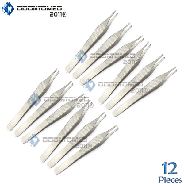 ODM 12 Adson Tissue Forceps 4.75" O.R. Grade With 1X2 TEETH
