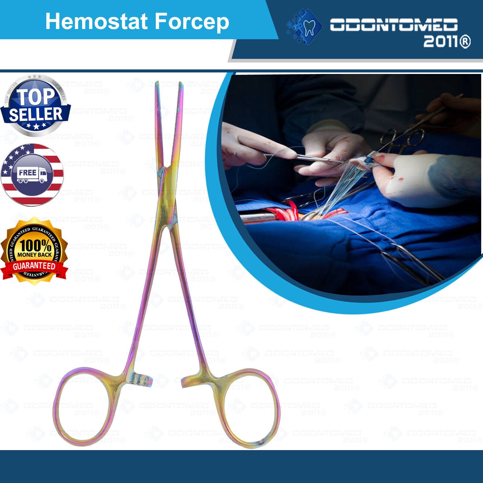 ODM-Hemostat-Locking-Forceps-625-Multi-Color-Straight-Veterinary-Surgical-122198652887-3