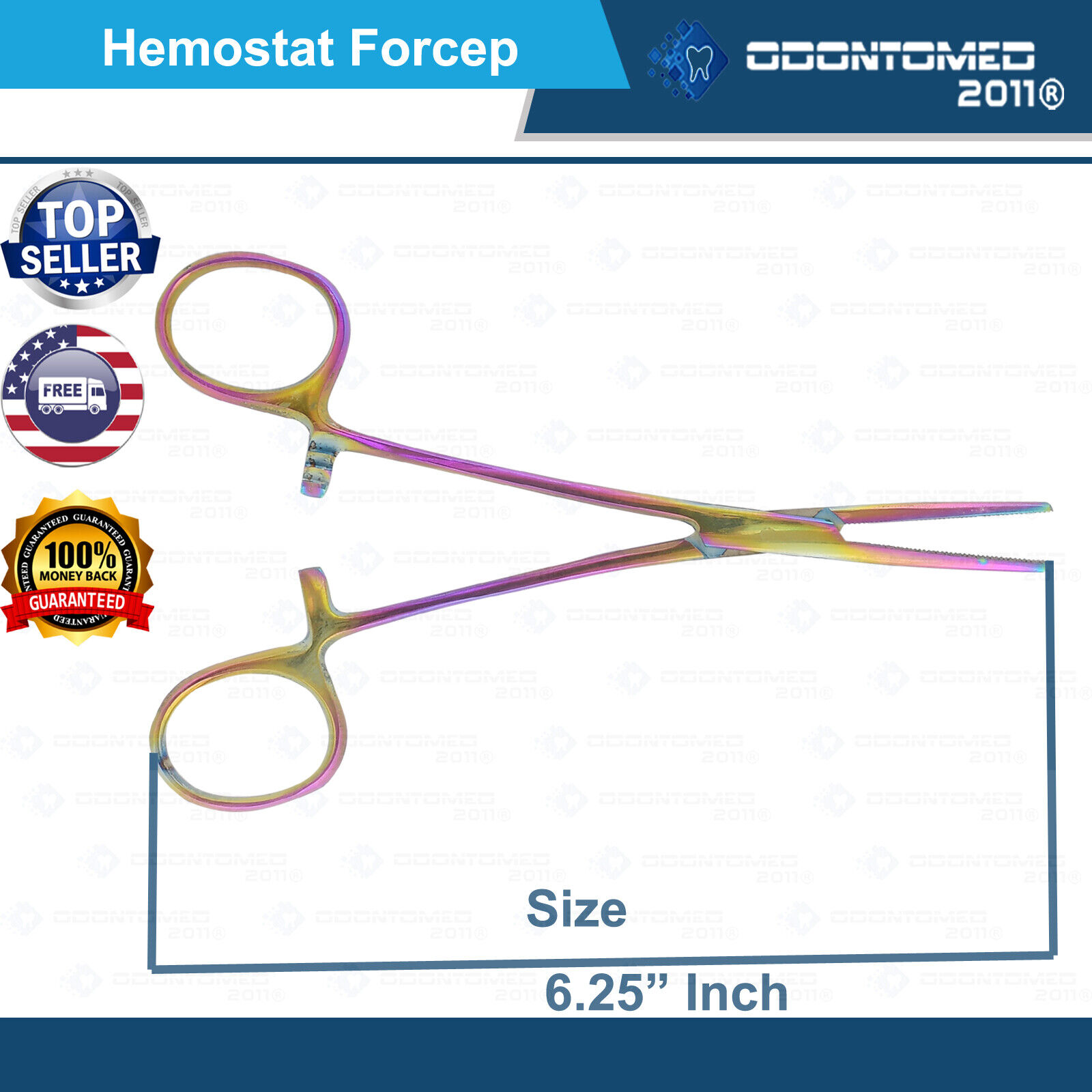 ODM-Hemostat-Locking-Forceps-625-Multi-Color-Straight-Veterinary-Surgical-122198652887