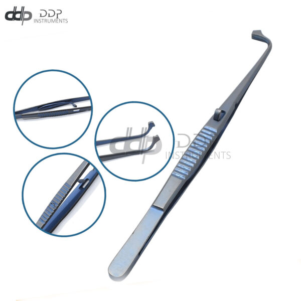 Pin Holding Dental Tweezers With Lock Titanium Surgical Instruments T.T-183