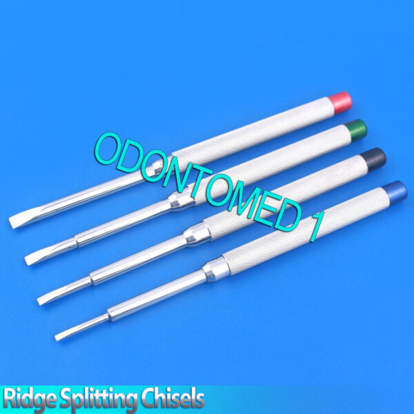 Ridge Straight Chisels Dental Bone Splitting Surgical Extraction 4 Instruments