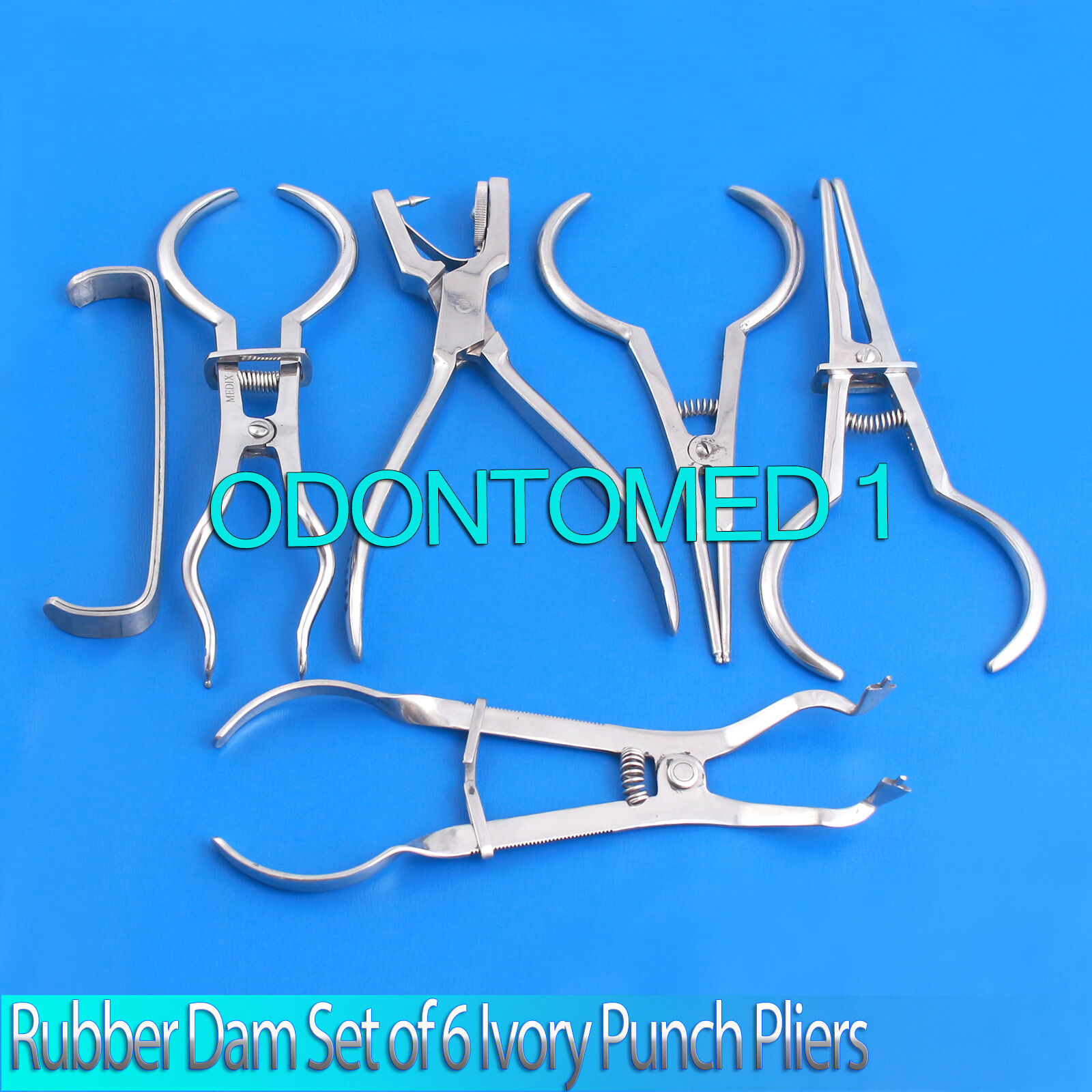 Rubber-Dam-Set-of-6-Ivory-Punch-PlierAinsworthBrewerstoke-ClampDN-502-122146815067