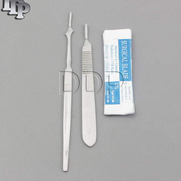 SCALPEL KNIFE HANDLES #3 #7 WITH 10 STERILE SURGICAL BLADES #11