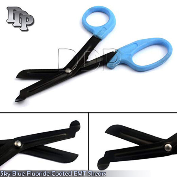 SKY BLUE Fluoride Coated Trauma Paramedic EMT Shears Scissors 7.5''