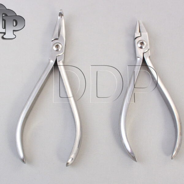 Set of 2 Bird Beak Plier & How Plier Curved Orthodontic Instruments Set