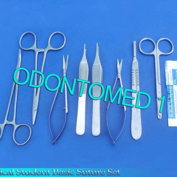 13 PCS MEDICAL STUDENT BASIC SUTURE FORCEPS KIT+SCALPEL BLADES #20
