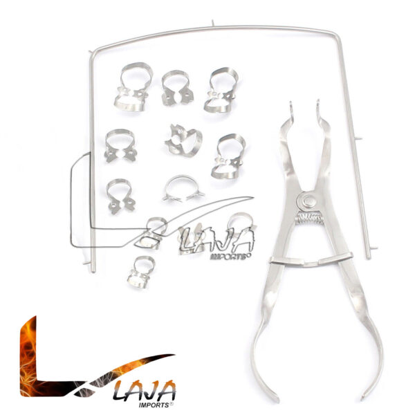 14 Pieces Dental Rubber Dam Kit of Surgical Instruments Set