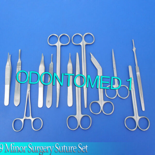 19 INSTRUMENTS MINOR SURGERY SUTURE SET KIT FORCEPS-ODM-516