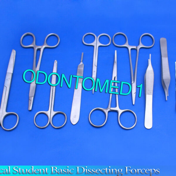 19 PCS MEDICAL STUDENT BASIC FORCEP SCISSORS SET+SCALPEL BLADES#21
