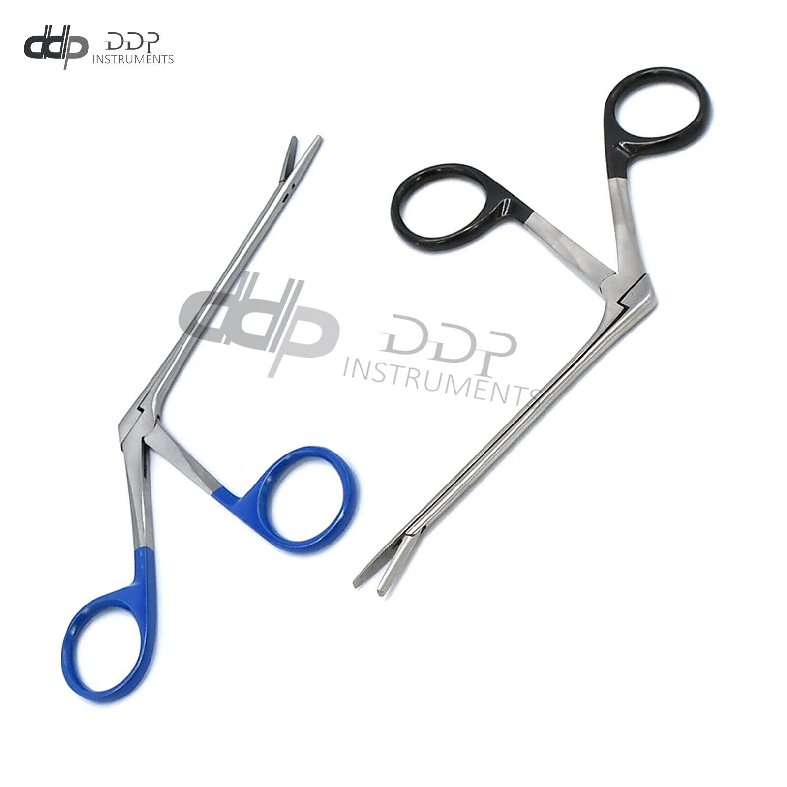 2-Assorted-Alligator-Forceps-35-Serrated-Jaws-Blue-Black-Handles-New-Grade-374024511508