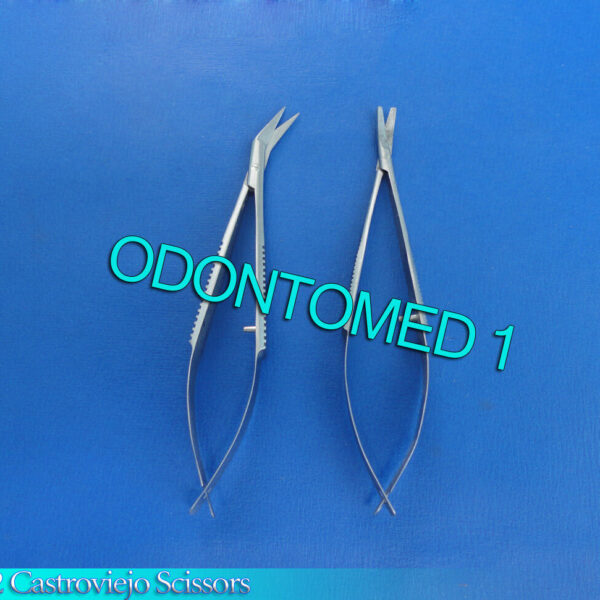 2 O.R Grade Castroviejo Micro Scissors 4.5" Angled+Curved