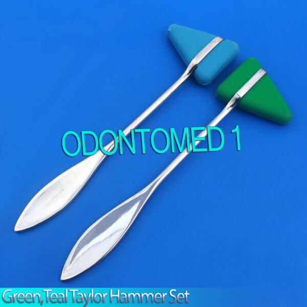 2 Pieces Set Green,Teal Taylor Percussion Reflex Hammer Medical Instruments
