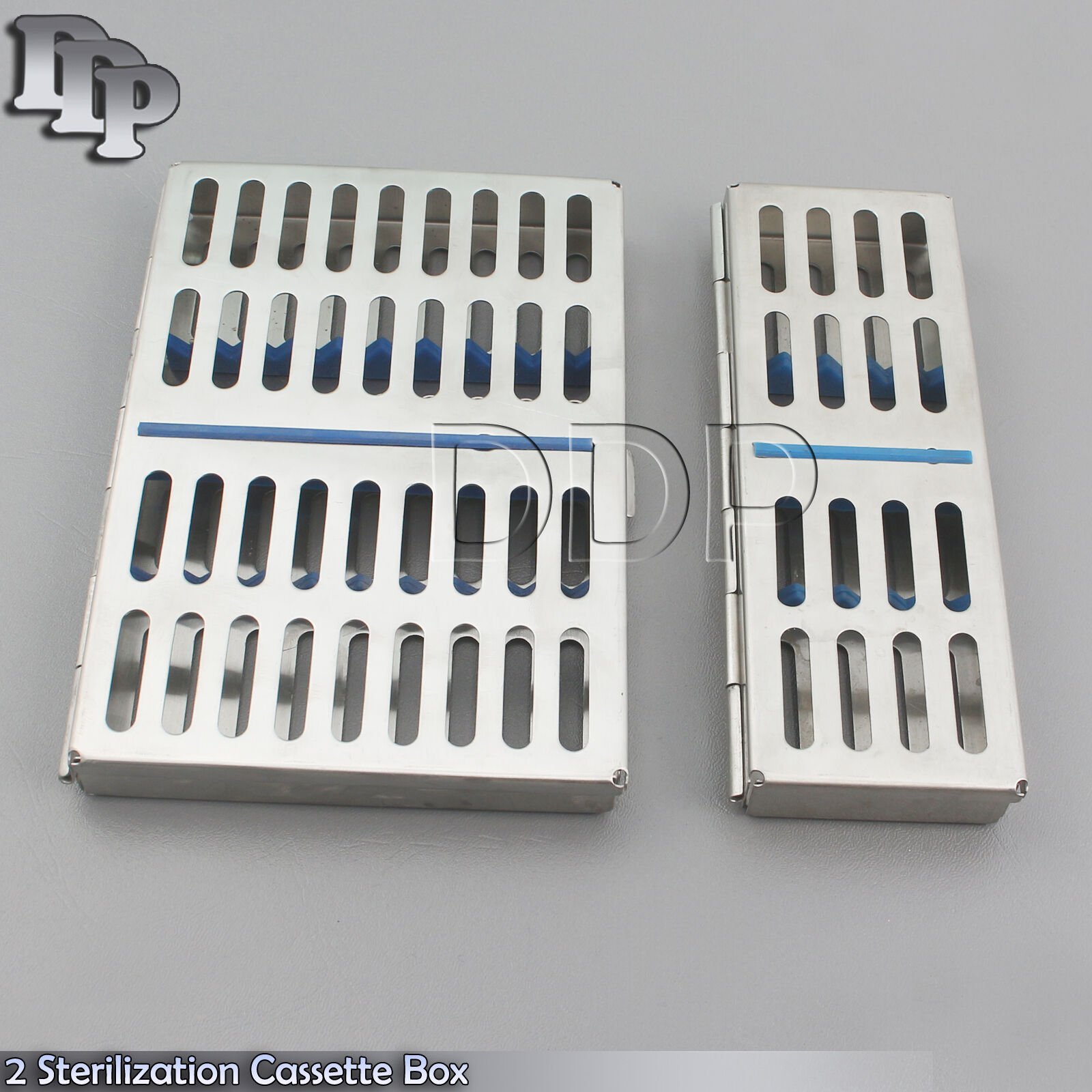2-STAINLESS-STEEL-DENTAL-STERILIZATION-CASSETTE-BOX-TRAY-FOR-5-10-INSTRUMENTS-132063114258