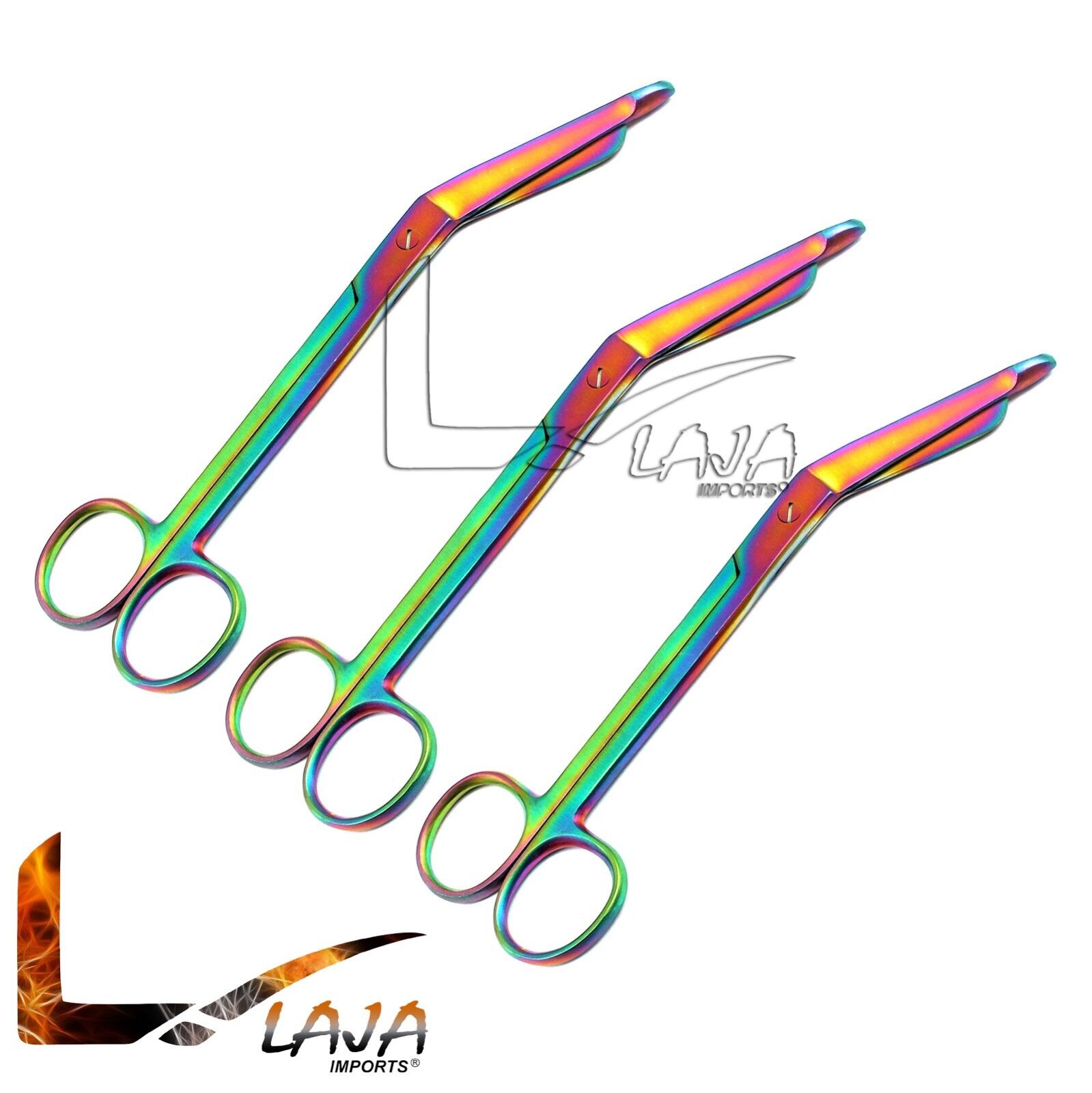 3-Lister-Bandage-Scissors-725-Multi-Rainbow-Titanium-Color-Surgical-Instrument-273342586038