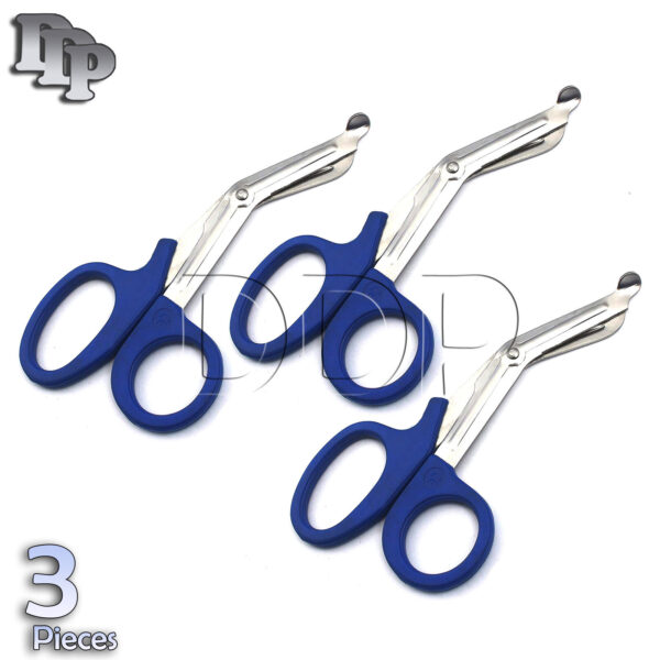 3 Pcs New Blue Utility Scissors 5.5'' Multi-Purpose DIY EMS EMT Universal Shears