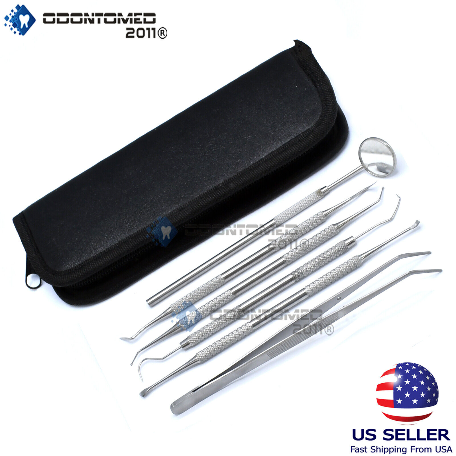 6-Dental-Basic-Instruments-Tarter-Explorer-Mirror-College-Tweezers-Pick-PR-301-133345912998
