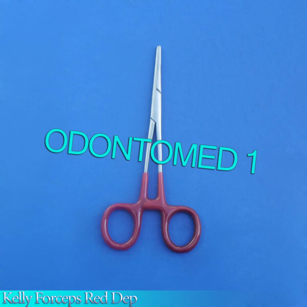 6 Pieces Kelly forceps 5.5" Straight Red Dep Handle
