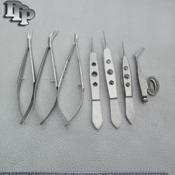 7 PC O.R GRADE EYE MICRO MINOR SURGERY OPHTHALMIC FORCEPS SCISSORS INSRUMENT