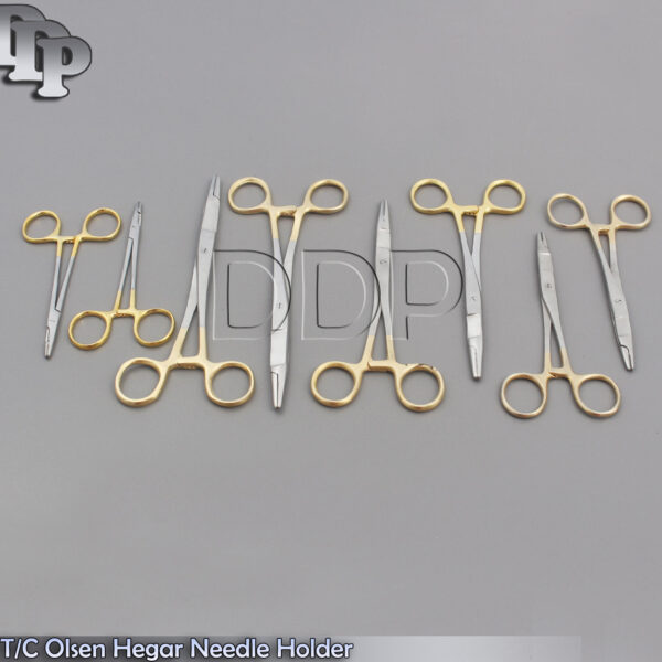 8 T/C OLSEN HEGAR NEEDLE HOLDER 4.5''+5.5''+6.5+7.5'' W/ TUNGSTEN CARBIDE INSERTS