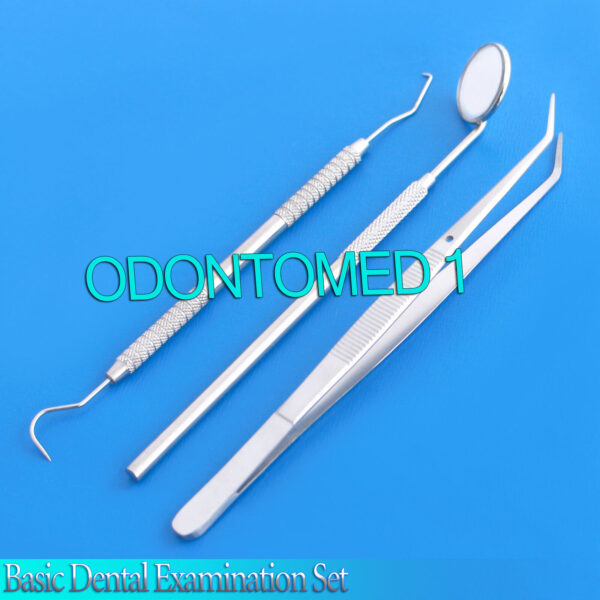 Basic Dental Examination Kit Instruments Tweezer Mirror Pick Surgical PR-256