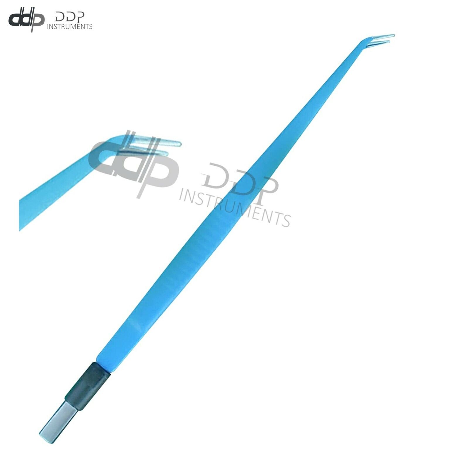 Bipolar-Angled-Forceps-775-Blue-Reusable-Electrosurgical-Instruments-EL-004-373785376288