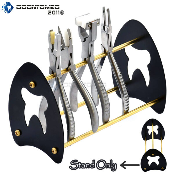 Black Chrome & Gold Plated Dental Tool Stainless Stand Holder Orthodontic STH-01