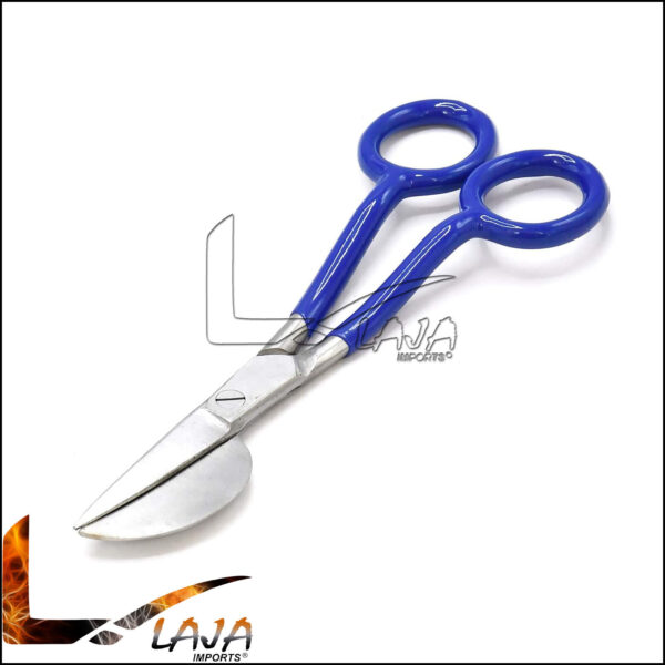 Duckbill Applique Curved  Scissors 6" Embroidery Paddle Shaped BLUE PVC Handle