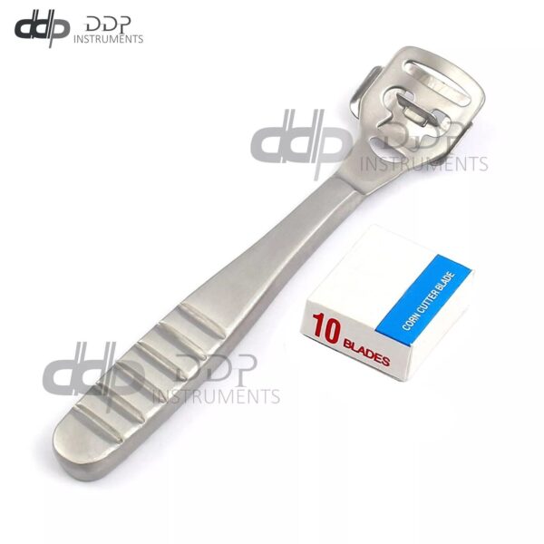 Foot Care Pedicure Shaver Hard Skin Remover Stainless Steel Handle + 10 Blades