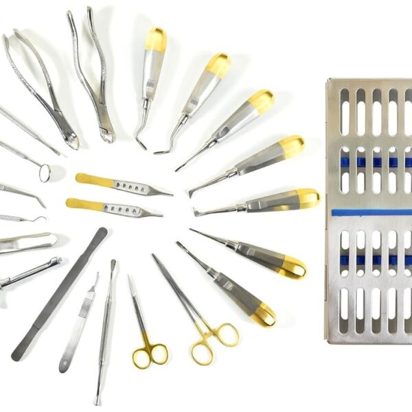 GERMAN 23 PC ORAL DENTAL SURGERY EXTRACTING ELEVATORS FORCEPS INSTRUMENT KIT SET