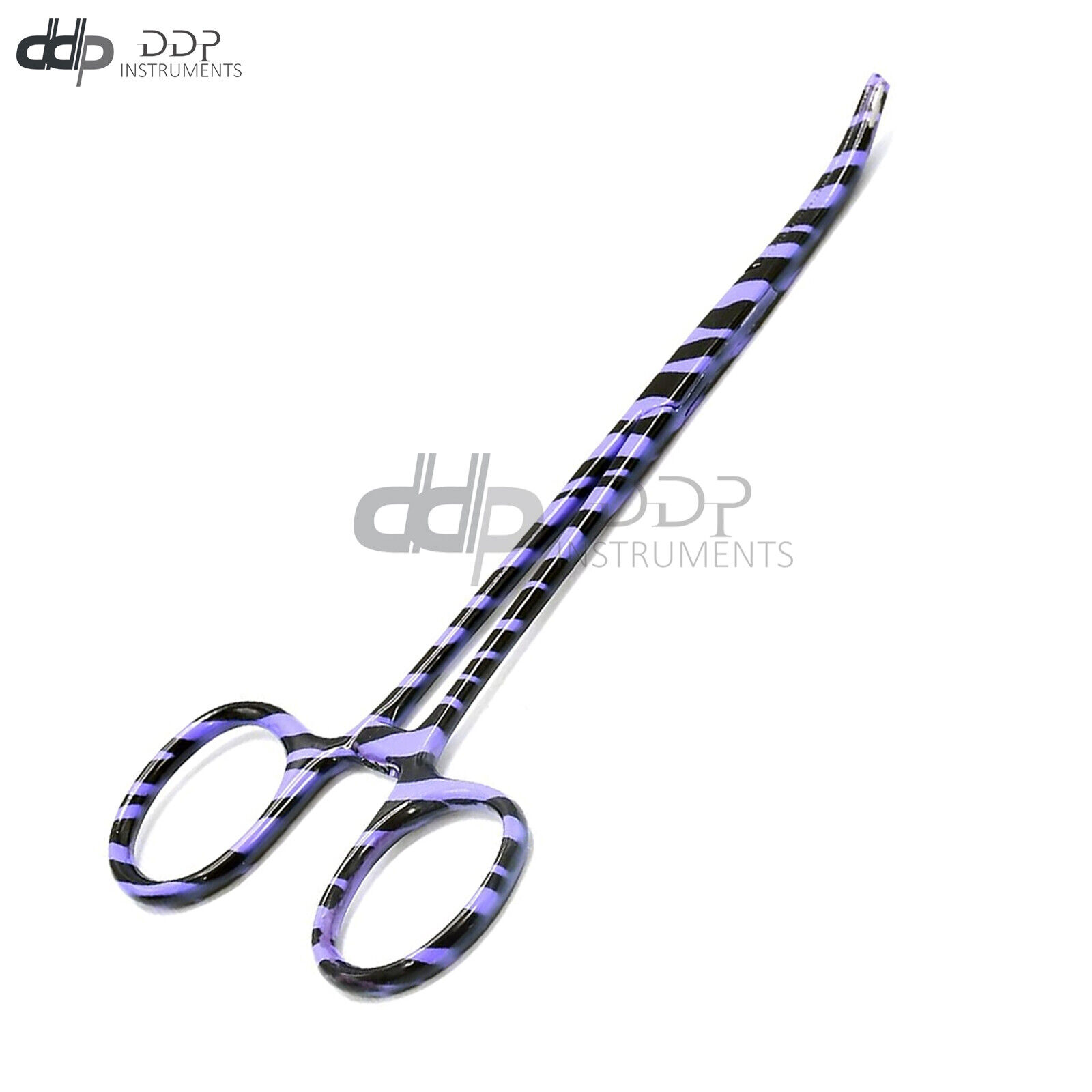Mosquito-Hemostat-Forceps-55-Curved-Blue-Zebra-Coated-Full-Pattern-Stainless-121545300208
