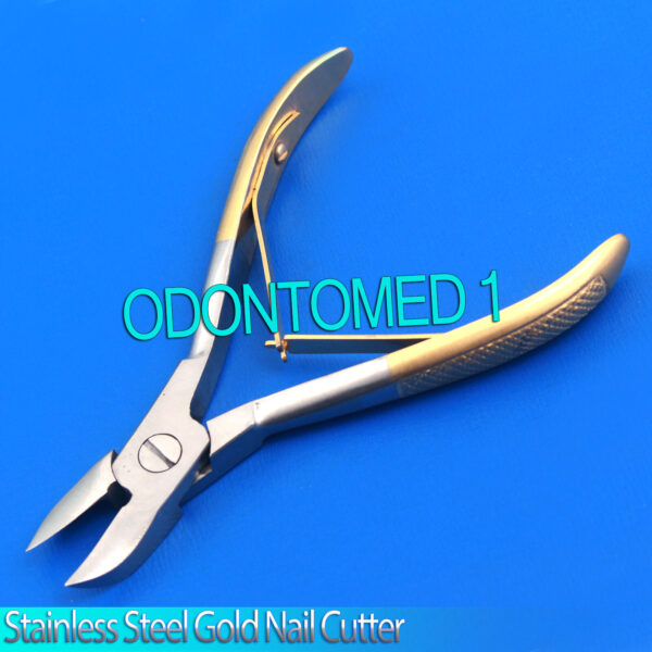New 4.5" Stainless Steel Gold Nail Cutter Double Spring Toenail Pedicure Tool