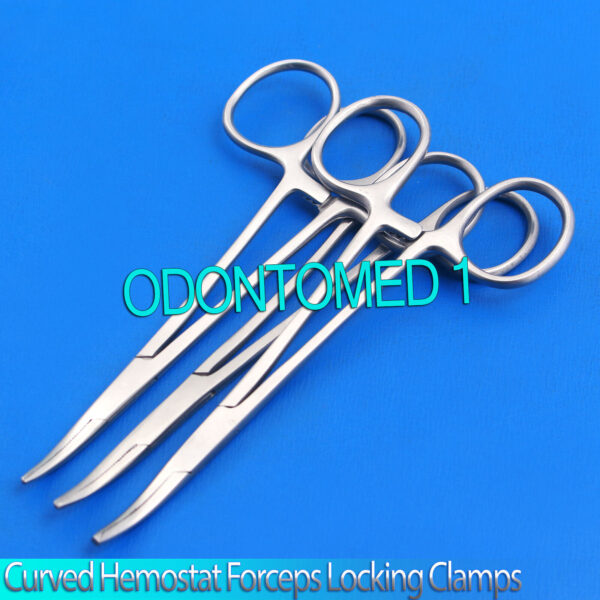 New Set of 3 Pairs 6" Curved Hemostat Forceps Locking Clamps - Stainless Steel