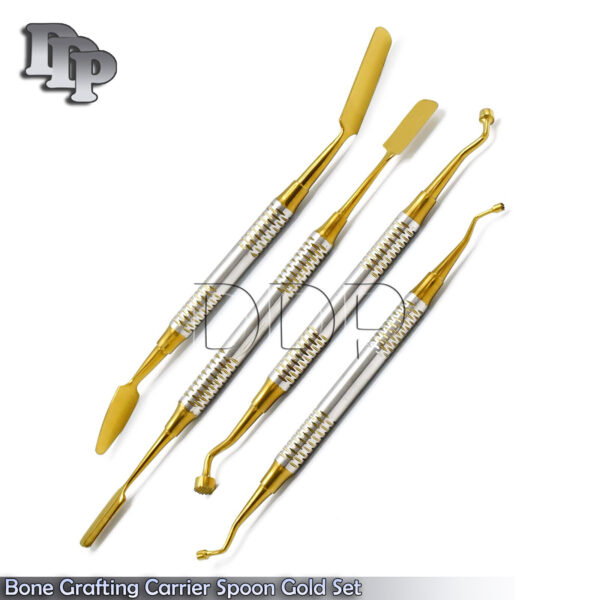 Prf Set of Bone Grafting Carrier Spoon Dental Kit Dental Instrument Gold DN-2190