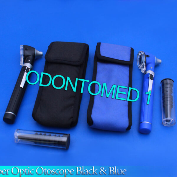 Pro Physician 2.5V Halogen Light FiberOptic Otoscope Diagnost Set Black & Blue