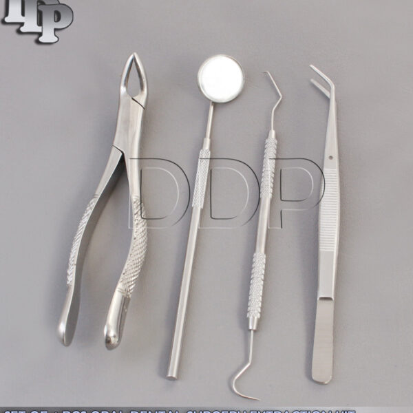 SET OF 4 PCS ORAL DENTAL SURGERY EXTRACTION KIT WITH EXTRACTING FORCEPS #151S