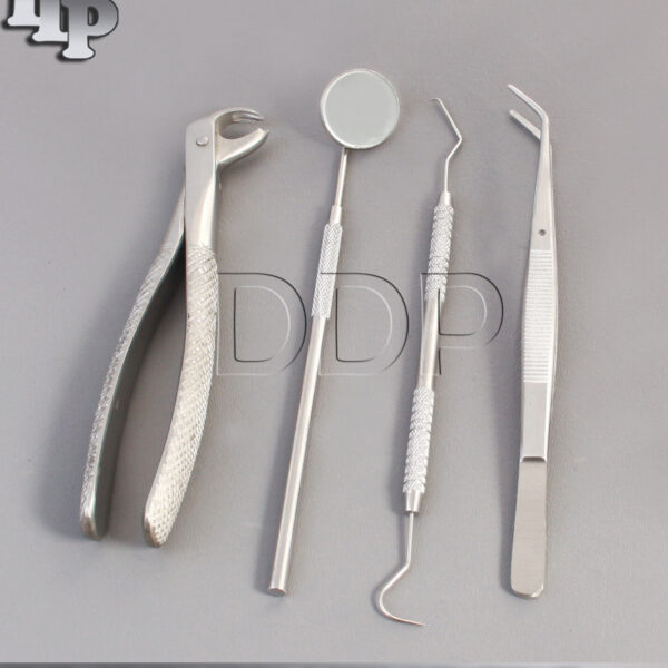 SET OF 4 PCS ORAL DENTAL SURGERY EXTRACTION KIT WITH EXTRACTING FORCEPS #161
