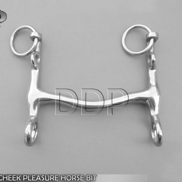 SOLID CHEEK PLEASURE HORSE BIT 5'', BT-0063
