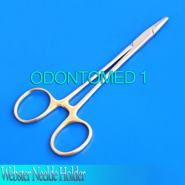 ST 5-Inch Webster Needle Holder with Large Finger Holes, Half Gold