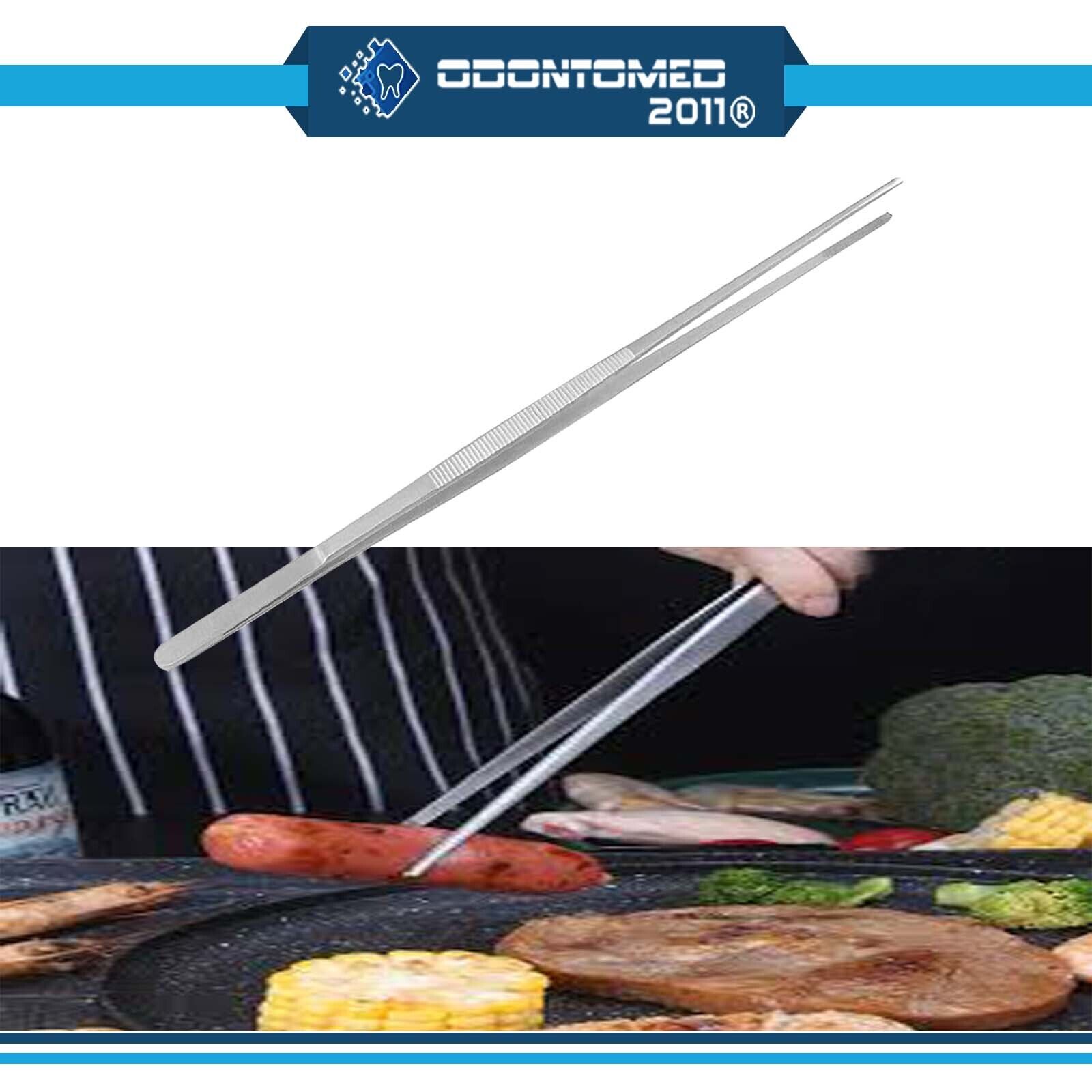 12-30cm-Silver-Stainless-Steel-Long-Food-Tongs-Straight-Tweezers-Kitchen-134297307889