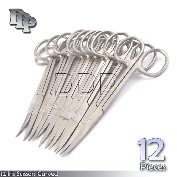 12 Iris Scissors 4.5" Curved Surgical Dental Instruments