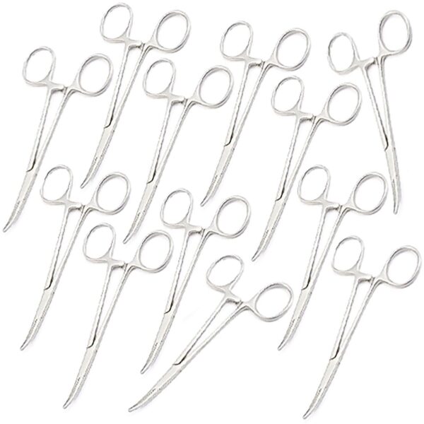 12 NEW 5'' Mosquito Curved Locking Hemostat Forceps Stainless OR Grade