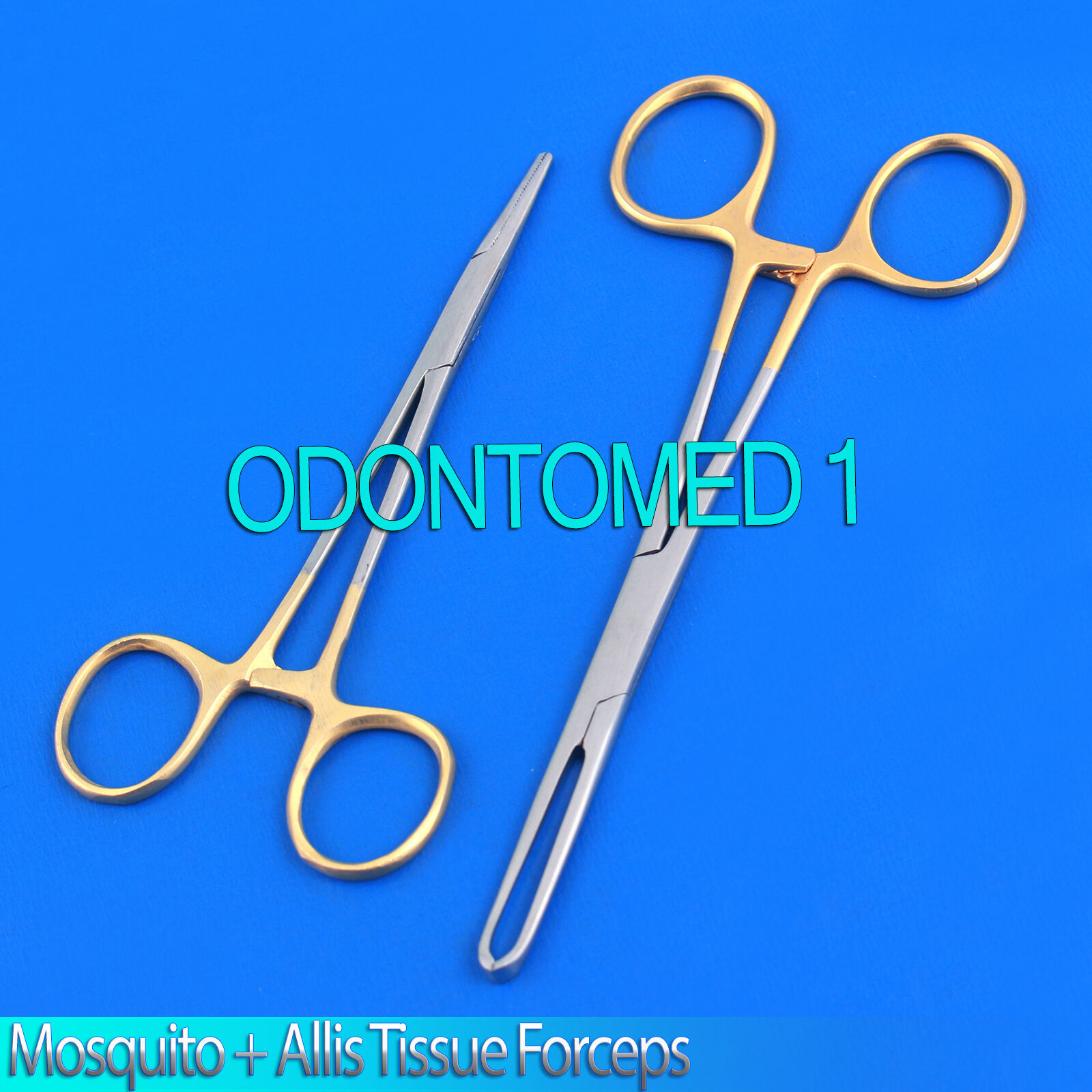 2-GOLD-SUTURE-KIT-MOSQUITO-5-STR-ALLIS-TISSUE-FORCEPS-55-4X5-T-134297311779