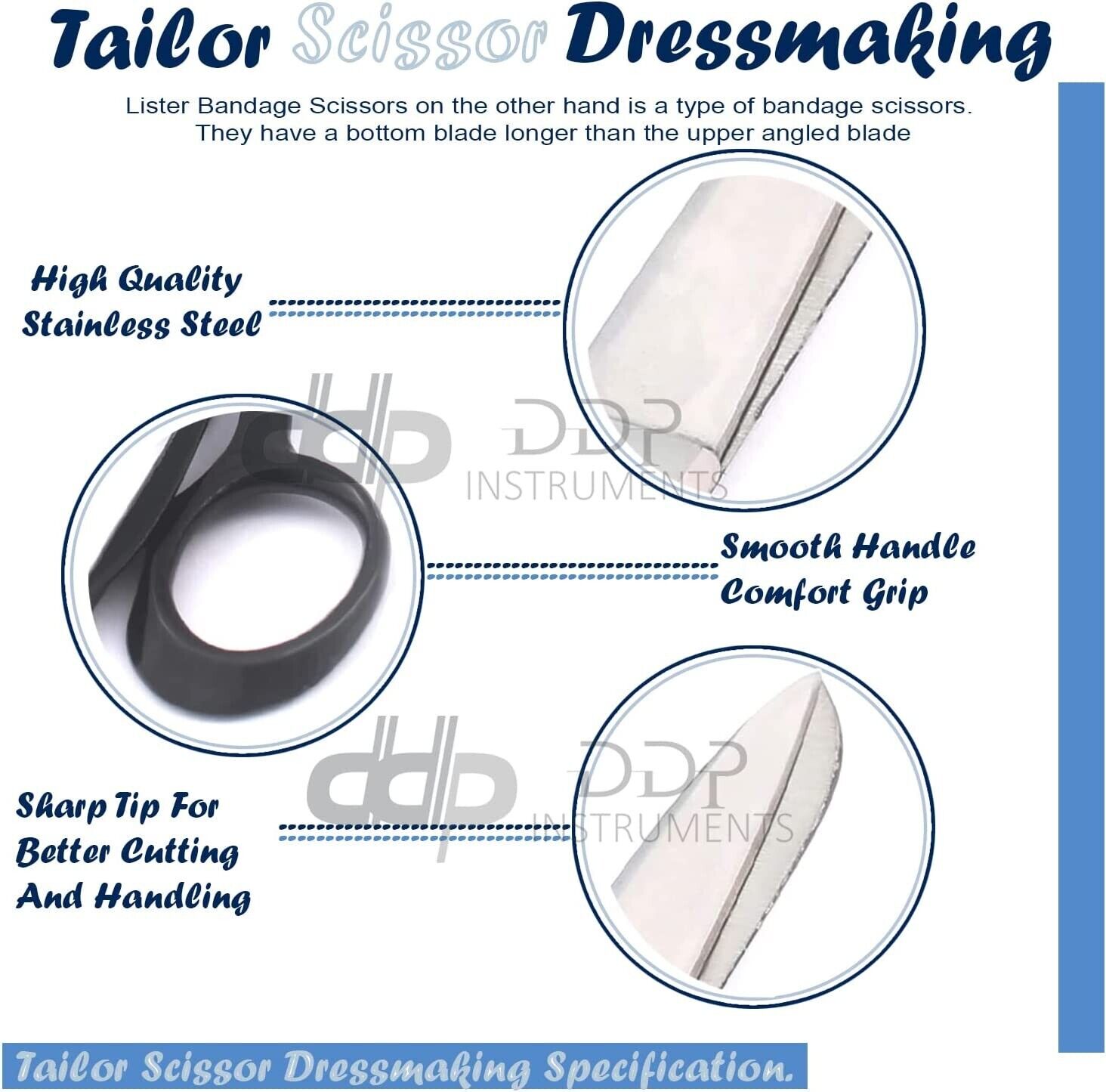 2-Sets-8-14Tailor-Upholstery-Scissors-Black-Shear-HEAVY-DUTY-RAZORS-sharp-374629654699-2