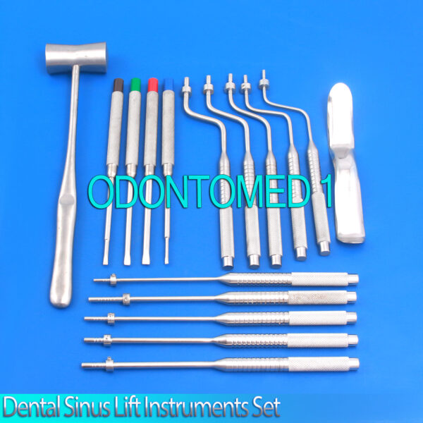 20 Pcs Premium Osteotomes Straight Curved Tip, Mallet, Chisels Dental Sinus Lift