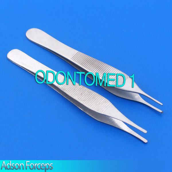 2Pcs Adson Forceps 4.75" Stainless Steel Surgical (Serrated +1x2 teeth)