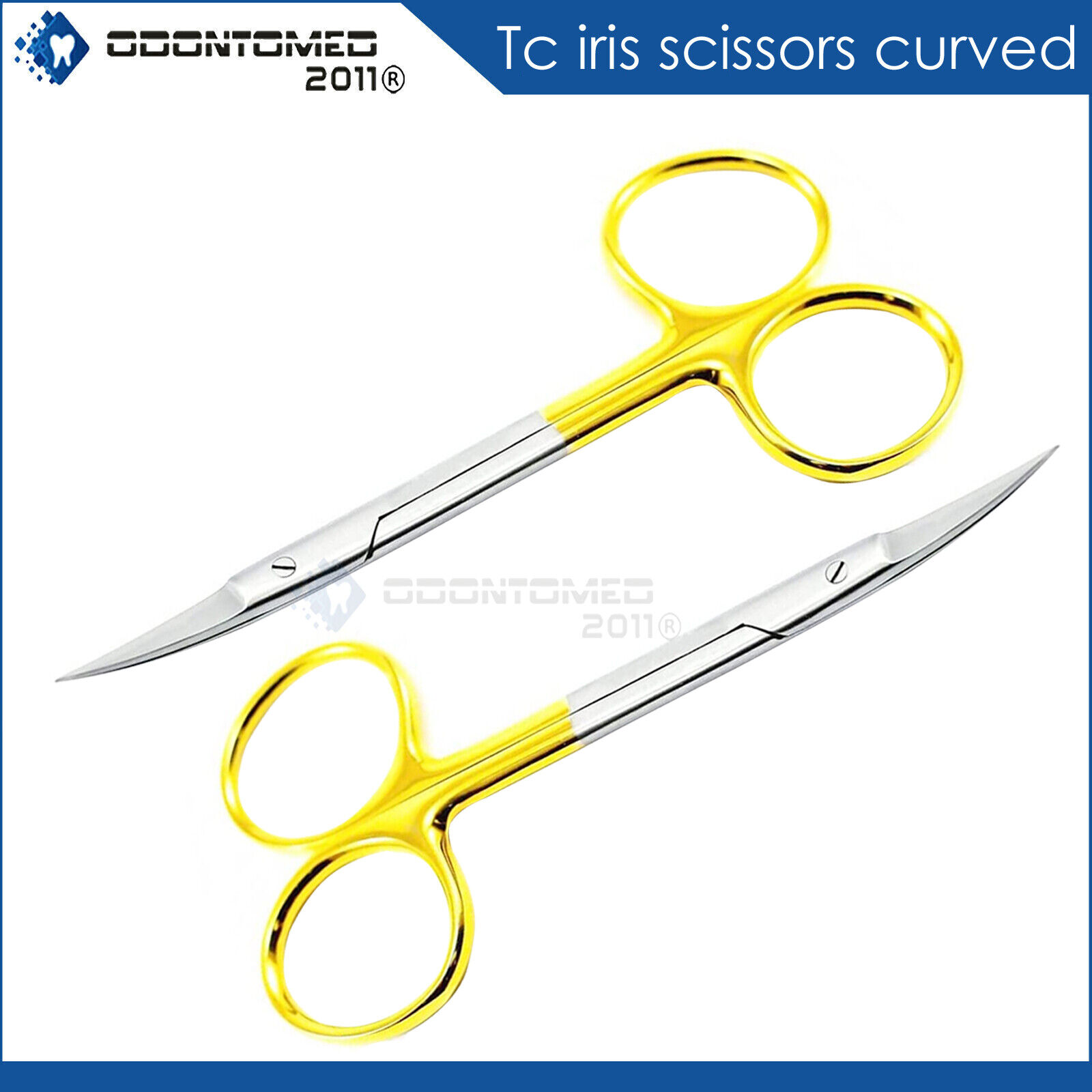 2Pcs-Surgical-Iris-Scissors-TC-Curved-Dental-Tissue-Dissecting-Suture-Lab-115cm-121325744479