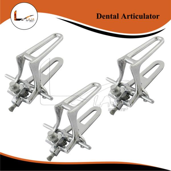 3 Dental Lab Articulator Chrome Plated Full High Arch Denture Adjustable (Small)